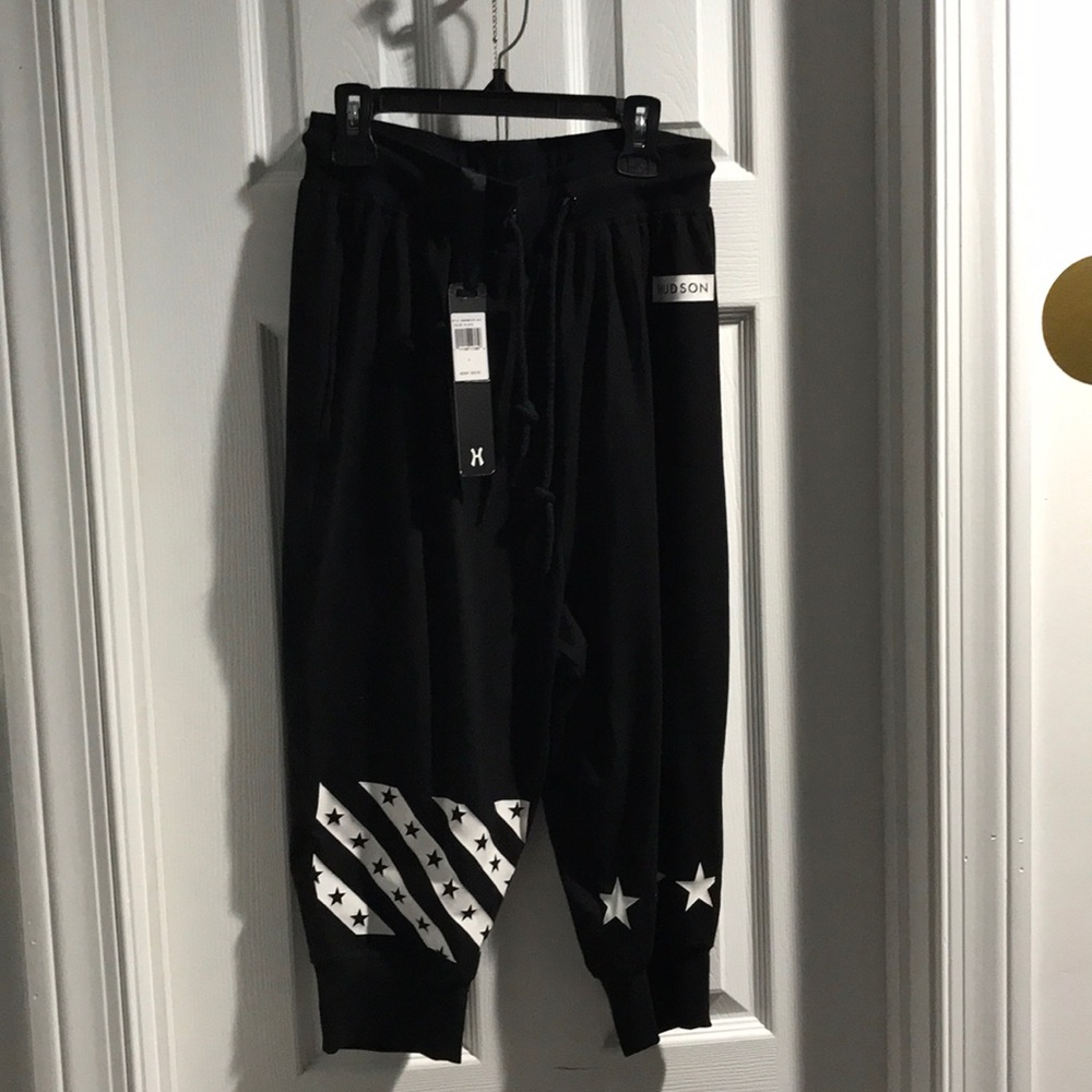 Black calf length sweats